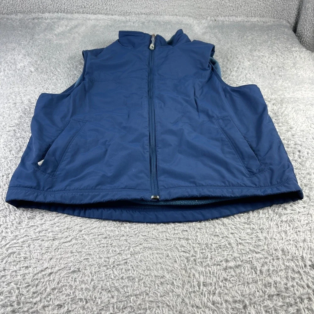 LL Bean Mens L REG Blue Nylon Polyester Insulated Vest Lightweight Full Zip